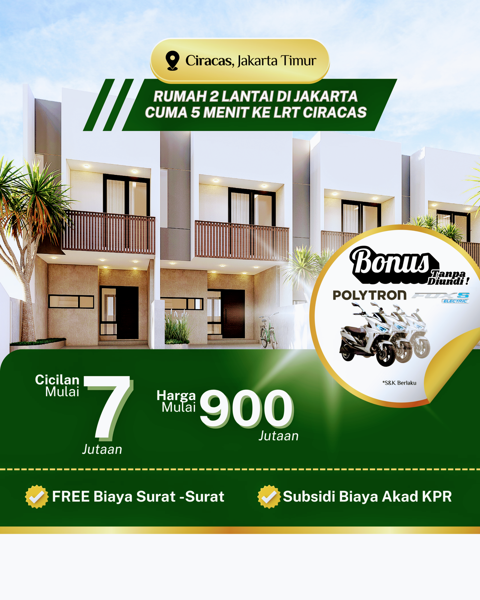 Rumah Ciracas Jakarta Timur 900 juta-an