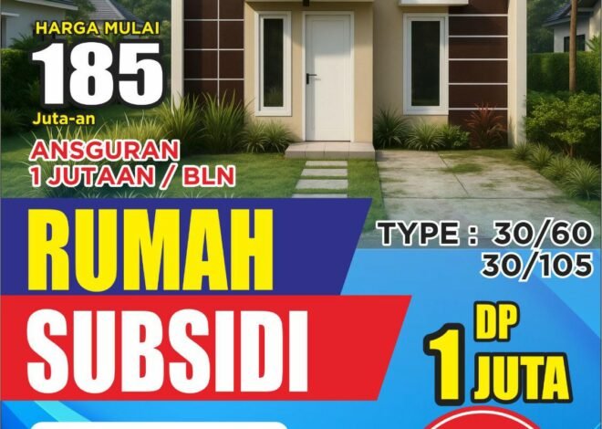 Rumah Hoek murah cicilan 1 juta-an